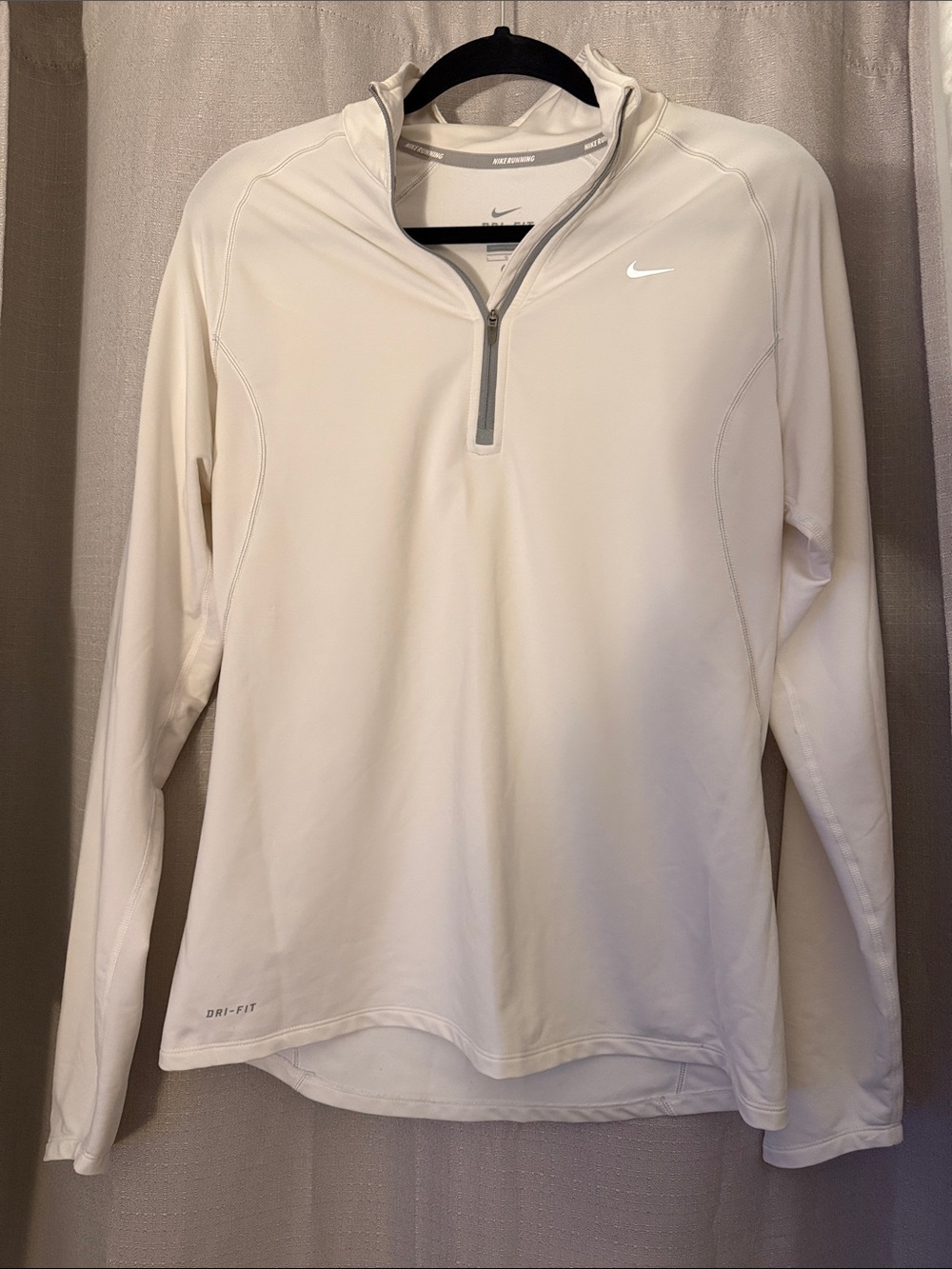 Nike White Long-Sleeve Quarter-Zip Dri-FIT Pullover